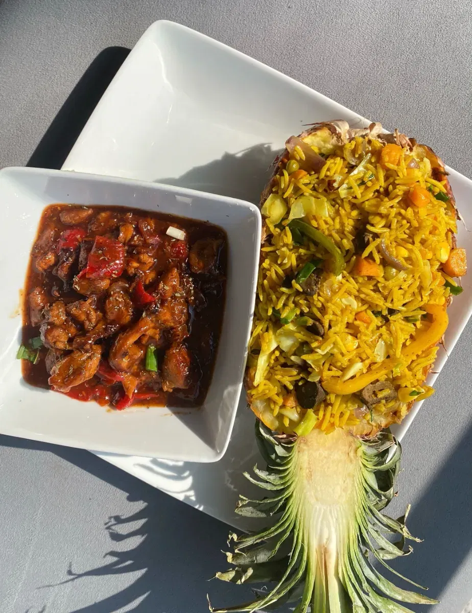 Fried rice in pineapple