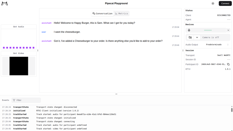 screencap of web interface
