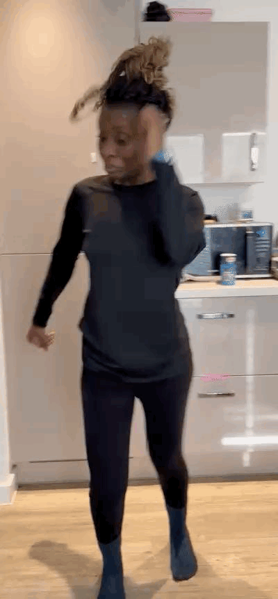 Celebration dance The writer doing a celebration dance