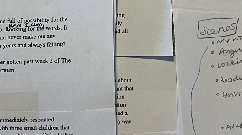 Pour atteindre certains niveaux de réflexion, nous devons écrire Photo de feuilles de papier avec un manuscrit annoté.