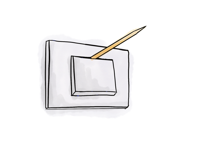 a toothpick on a switch