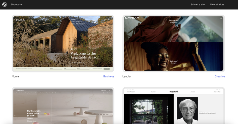 Wordpress té moltes plantilles per triar. Captura de pantalla de plantilles de Wordpress.