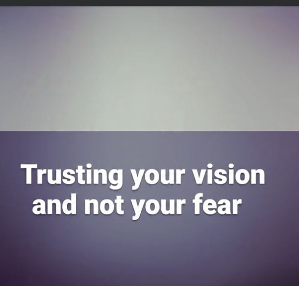 Trust Your Vision, Not Your Fear