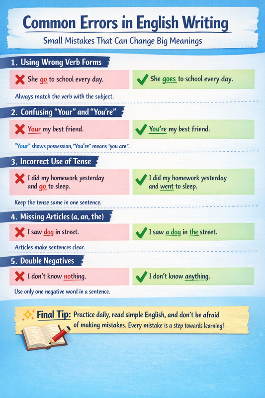 Common Errors in English Writing