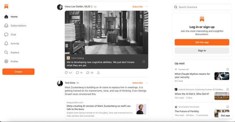 Substack Screenshot des Dashboards