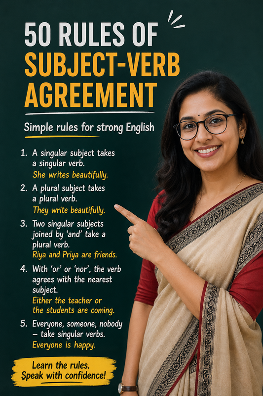 50 Rules of Subject-Verb Agreement