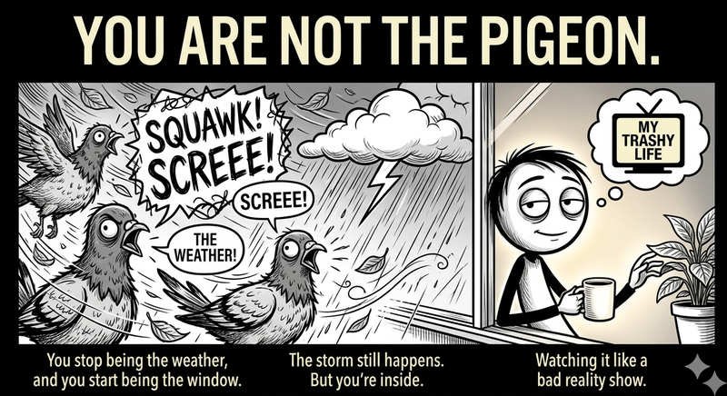 You are an apartment with a pigeon.