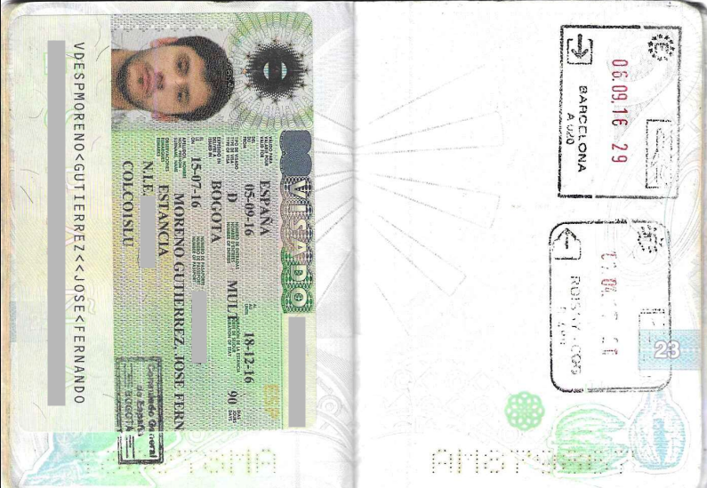 Visado y sello de entrada para estudiar mi maestría