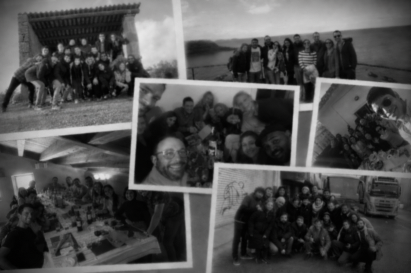 Collage de fotos con grupos de amigos previo al Covid-19