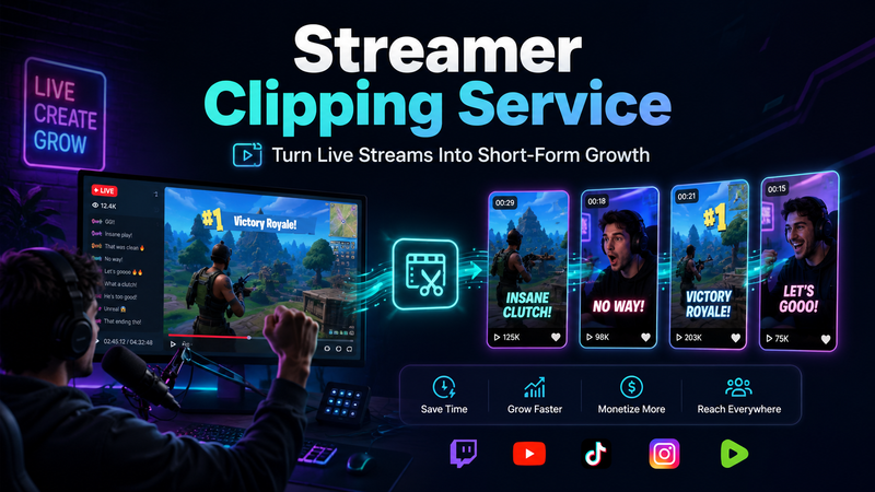 Streamer Clipping Service: How Live Streams Become Growth Assets