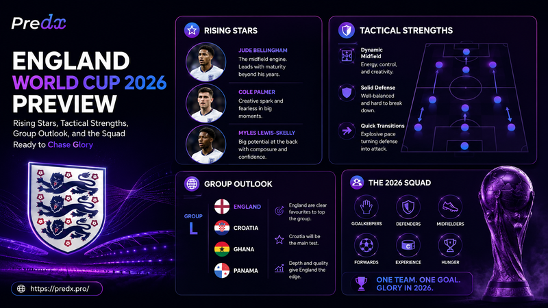 England World Cup 2026 Preview: Rising Stars, Tactical Strengths, Group Outlook, and the Squad Ready to Chase Glory