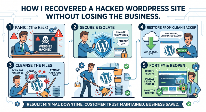 How I Recovered a Hacked WordPress Site Without Losing the Business