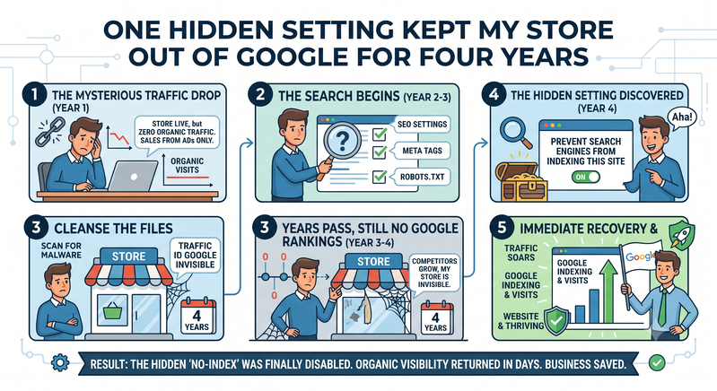 One Hidden Setting Kept My Store Out of Google for Four Years