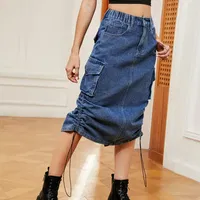  The Ultimate Wardrobe Upgrade: Blue Denim Cargo Midi Skirt Review - hipomarket.shop