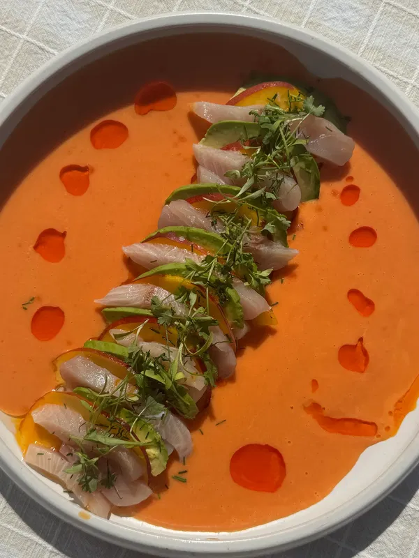 Yuzu Peach Yellowtail Crudo