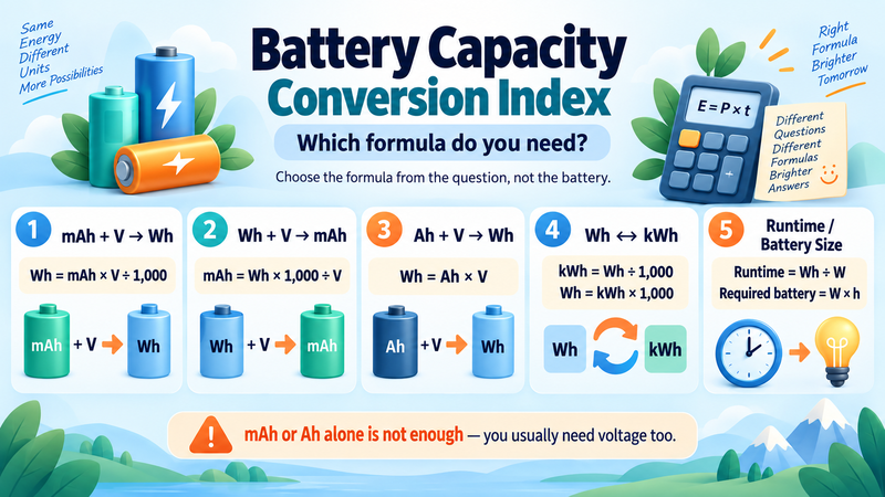 Battery Capacity Conversion Index: Which Formula Do You Need?