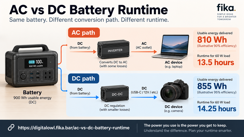 AC vs DC Battery Runtime