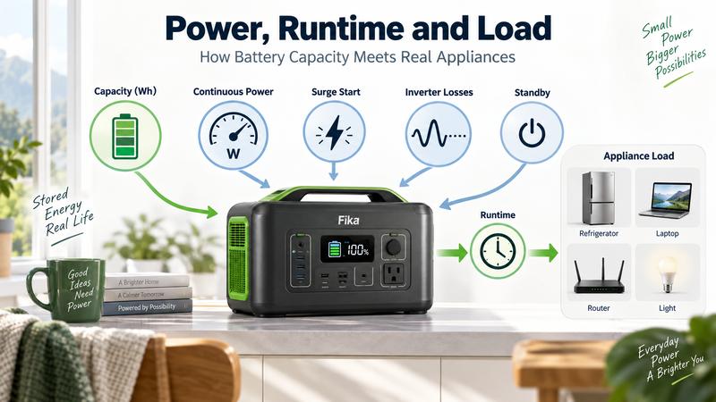 Power, Runtime and Load: How Battery Capacity Meets Real Appliances