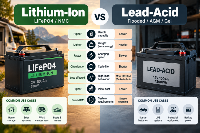 Lithium-Ion vs Lead-Acid Batteries