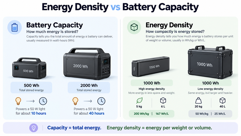 Energy Density vs Battery Capacity