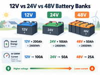 12V vs 24V vs 48V Battery Banks