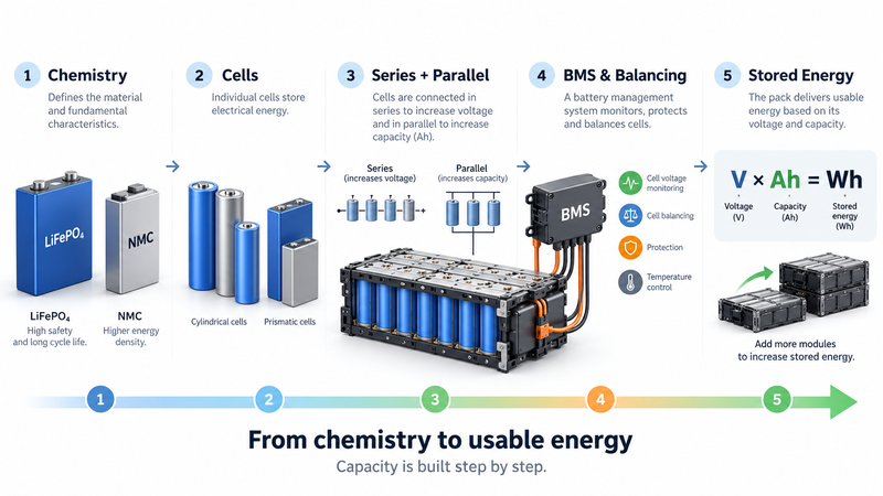 Battery Chemistry and Pack Architecture: How Capacity Is Built