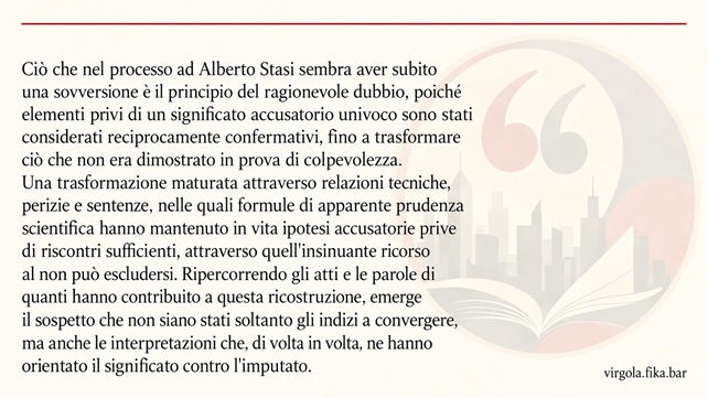 Non si può escludere la presenza di DNA riferibile ad Alberto Stasi